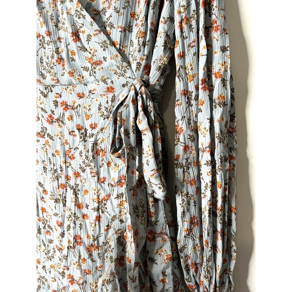Altar'd State Women Size M Long Sleeve Blue Floral Rayon Dress Polyester Lined - Picture 3 of 9